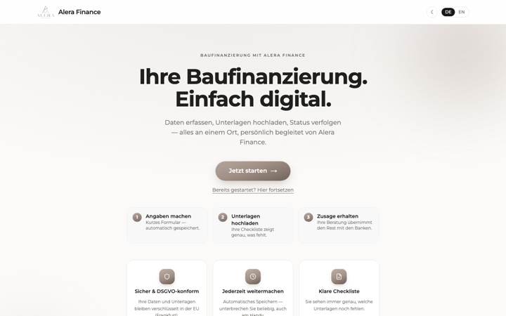 ALERA Finance customer portal