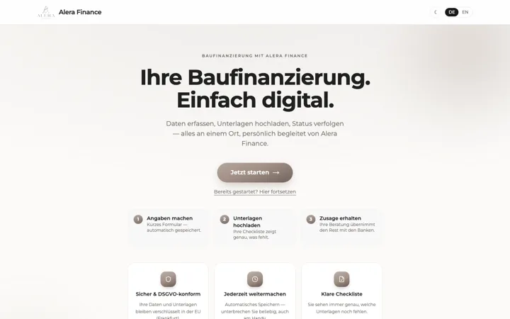 ALERA Finance customer portal