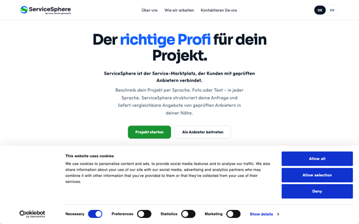 ServiceSphere website